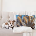 thumbnail image 4 of Ambesonne Nautical Throw Pillow Cover 2 Pack, Shells in Sea Ocean, 16", Blue and Apricot, 4 of 5