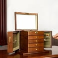 thumbnail image 5 of Solid Wood Earring Necklace Storage Boxes Watch Jewelry Organizer Wedding Rings Hair Accessory Makeup Display Case, 5 of 7