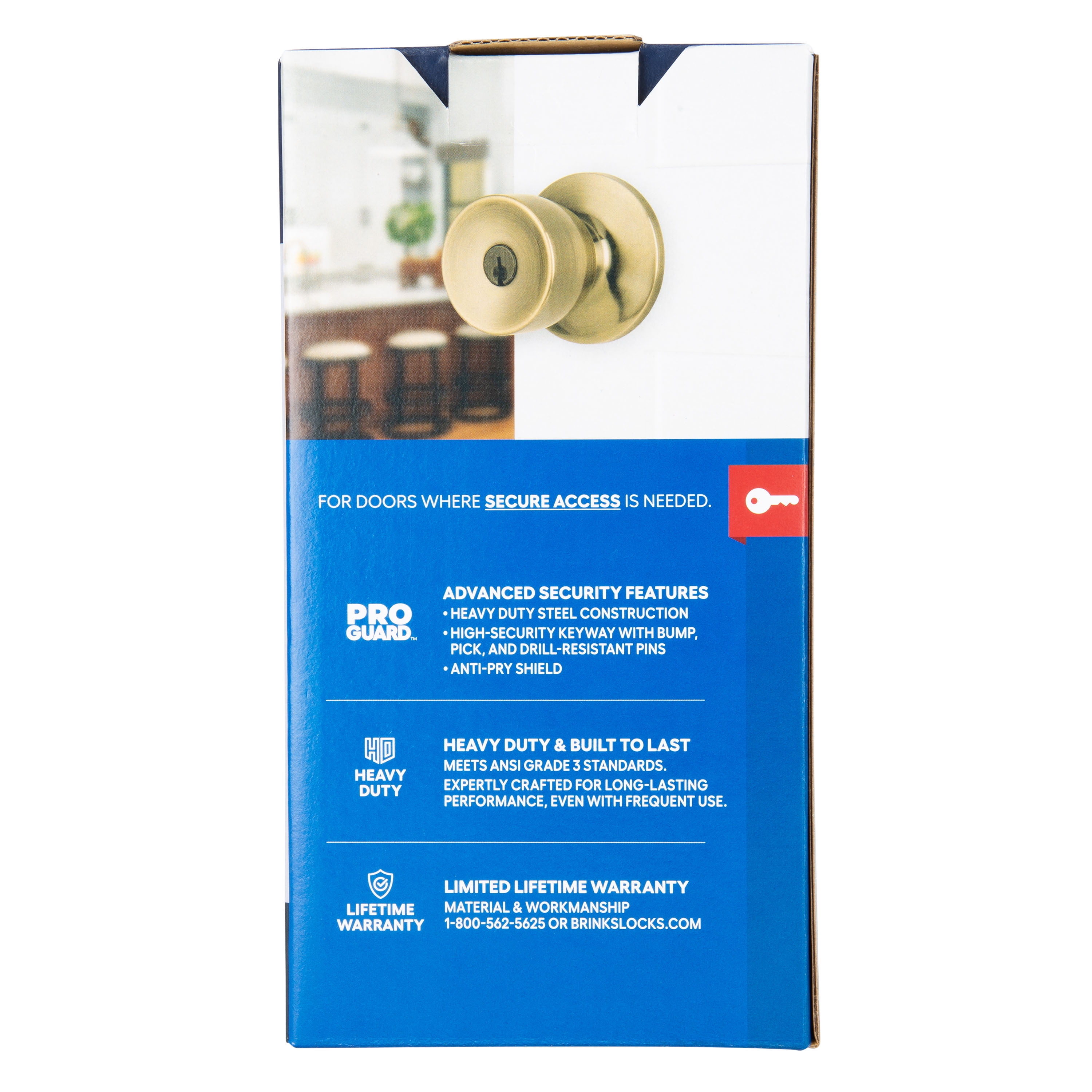 Bell♡　1109 Brinks Keyed Entry Classic Bell Style Doorknob, Satin Nickel