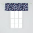 thumbnail image 2 of Ambesonne Garden Window Valance, Ornate Flowers Corsage Design Spring Blossom in Doodle Style, Curtain Valance for Kitchen Bedroom Decor with Rod Pocket, 54" X 18", Blue Cream, 2 of 3