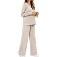 thumbnail image 5 of UVN 2 Piece Outfits for Women Long Sleeve Sweatsuit and Wide Leg Tracksuit Ladies Fall Cozy Lounge Sets, 5 of 11