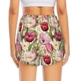 thumbnail image 4 of Xecao's Tulips Flowers for a double-layer running short for women, perfect for gym, tennis, and more, featuring a convenient pocket., 4 of 9