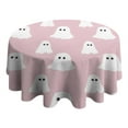 thumbnail image 4 of Pink Halloween Ghosts Round Tablecloth 60"x60",Wrinkle Wipeable Table Cloth for Kitchen Dining Room Picnic Patio Party, 4 of 6