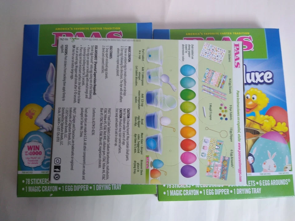 CIRCLE- Lot Of 3 Paas Deluxe Egg Coloring Decorating Kit