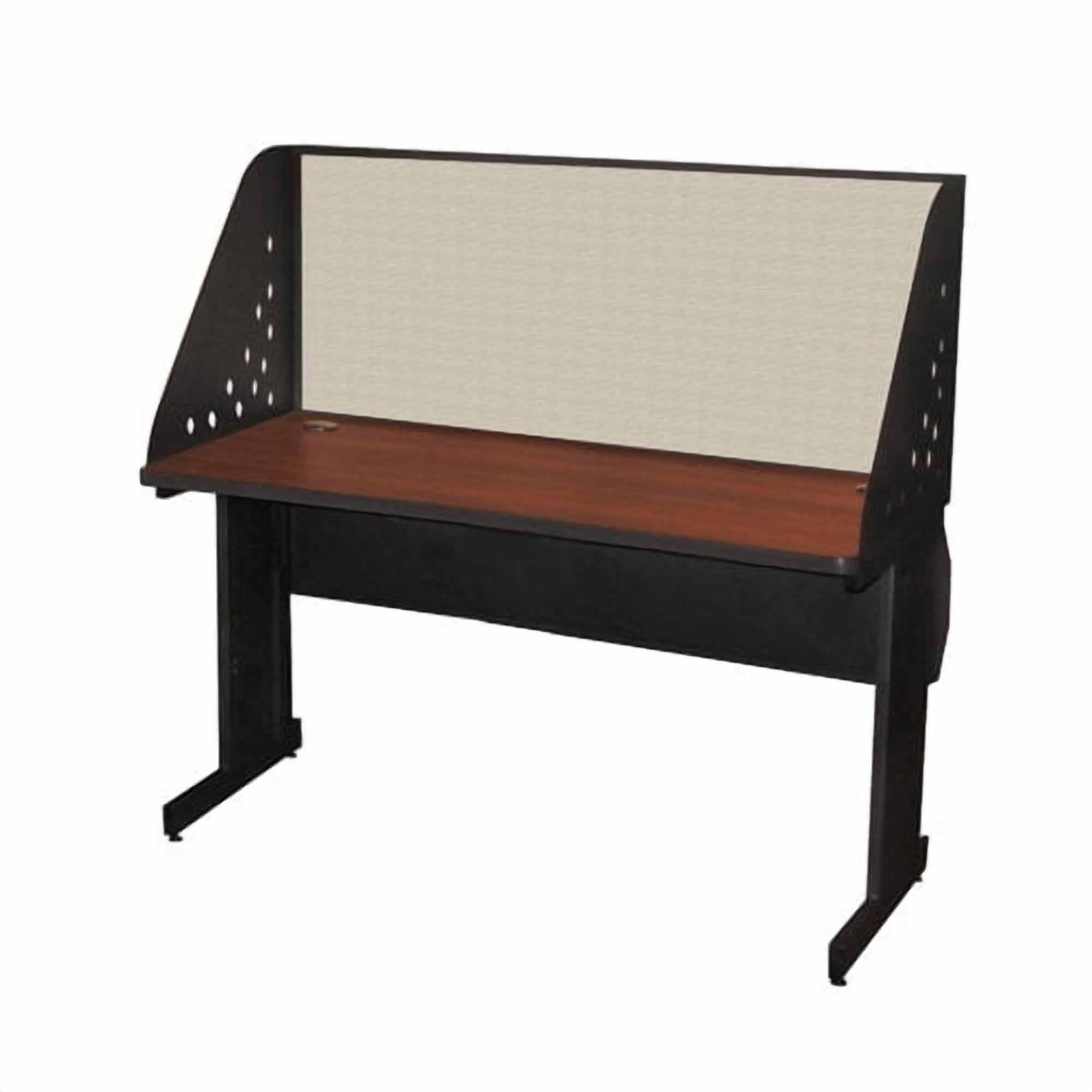 Marvel PRCL0019_UT8563 42W x 30D Pronto School Training Table with Carrel and Lockable Raceway - Putty Finish and Chalk