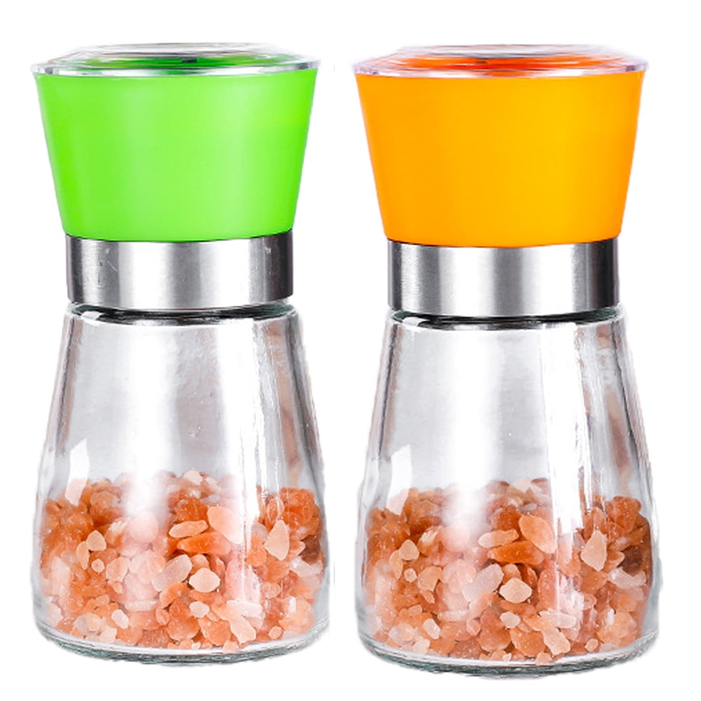 HeyooHeloo Precision Salt Dispenser with Moisture-Proof Glass Seasoning  Jar,Perfect for Salt, Spice, Pepper (M)