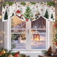 thumbnail image 6 of Christmas Tie Up Valances Curtain, Winter Santa Gnome Tree Xmas Star Snow Wood Grain Adjustable Rod Pocket Short Window Treatment Tie Up Curtains Valances for Kitchen Living Room Bathroom 42x12 In, 6 of 9