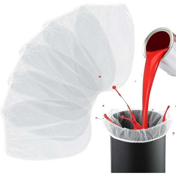 NOGIS Paint Strainer Bag, 5 Gallon Paint Strainer with Elastic Top Opening White Fine Mesh Filters Bag for Paint Gardening (5 Pieces)