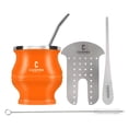 thumbnail image 1 of Cuopru Yerba Mate - Juego de Tazas y Bombillas - Incluye Taza Moderna, Moldeador, Bombilla y Cepillo de Limpieza (Naranja), 1 of 6