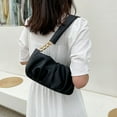 thumbnail image 6 of Soft folded cloud bag shoulder solid color chain bag clutch envelope bag women's messenger bag - black, 6 of 6