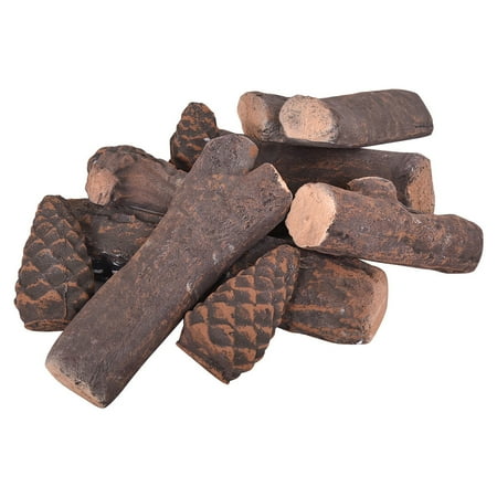 9pcs Ceramic Wood Gas Log Set Fireplace Imitation Wood Propane