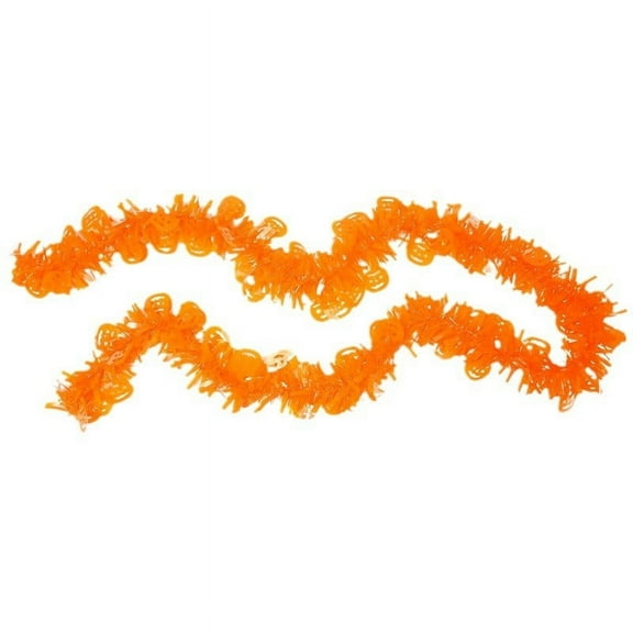 Nmdmisc 6.56ft Thanksgiving Tinsel Garlands,Glittering Orange Metallic Twist Garland Fall Hanging Garland for Autumn Thanksgiving Halloween Party Decoration