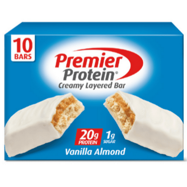 Premier Protein Protein Bar, Vanilla Almond, 20g Protein, 2.08 Oz, 10