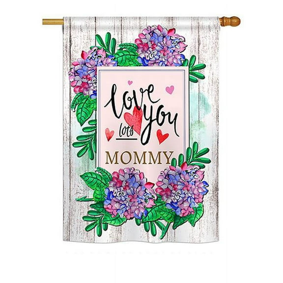 Breeze Decor BD-MD-H-115118-IP-BO-DS02-US Love You Lots Mommy Summer - Seasonal Mothers Day Impressions Decorative Vertical House Flag - 28 x 40 in.