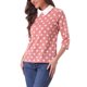 thumbnail image 4 of INSPIRAR CHIC Blusa de Mujer con Cuello Peter Pan en Contraste y Mangas 3/4 Color Coral, 4 of 6