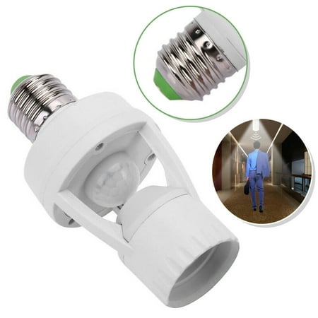 

Dsseng E27 360 Degrees Infrared PIR Induction Motion Sensor IR Human Infrared Detector Plug Lamp Holder for Indoor/Outdoor Yard Porch Patio Garage Garden