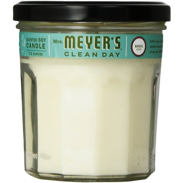 Mrs. Meyers Scented Soy Candle, Basil 7.2 oz