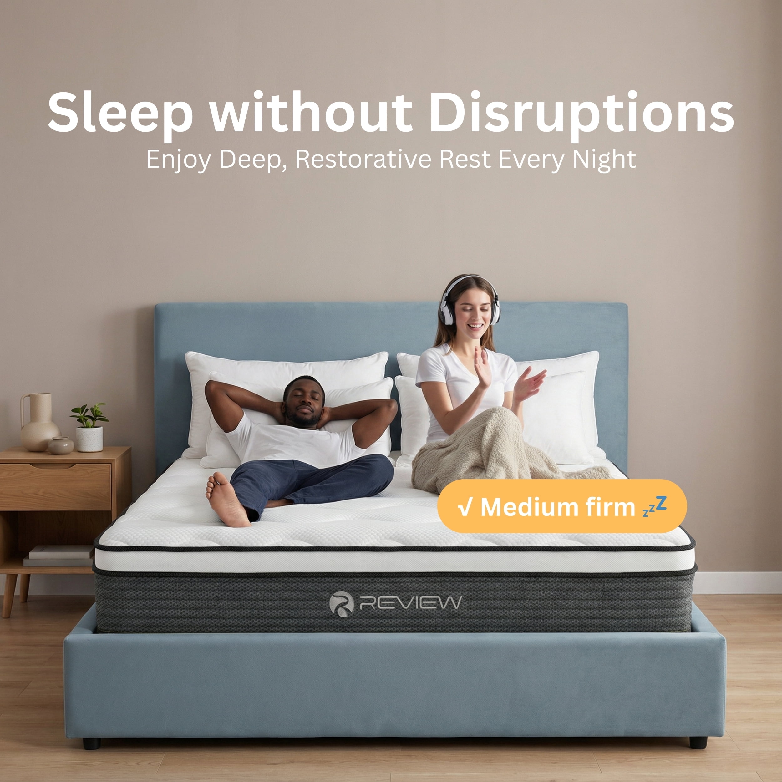 REVIEW Full Mattress, 12 inch Hybrid Memory Foam with Pocket Springs, Medium Firm, Bed in a Box