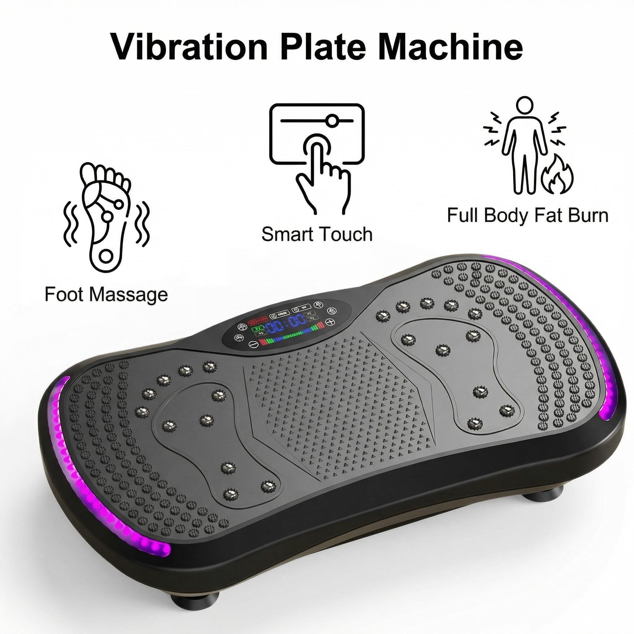 Whole Body Vibration Plate Exercise Machine, 9Speed Levels Vibration Fitness Platform with Bluetooth, LED Display, Remote Control & Foot Massage Magnets for Home Workout, Weight Loss, Body Shaping