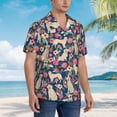 thumbnail image 6 of Boxer Dogs Rose Flower Floral Men'S 3d Print Casual Button Down Shirts, Novelty Hawaiian Short Sleeves 2xl, 6 of 7