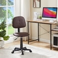 thumbnail image 4 of VECELO Armeless Home Office Chair, Ergonomic Low-Backrest Computer Chiar with Adjustable Height 360° Swivel Rolling Chair, Coffee, 4 of 9