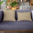 thumbnail image 2 of Plutus Sand Solid Shiny Velvet Luxury Throw Pillow - Double sided 24" x 24", 2 of 5