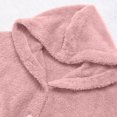 thumbnail image 3 of Women‘s Solid Color Hooded Plush Jacket with Hood & Pockets -Length Coat  L Leopard Print, 3 of 6