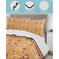 thumbnail image 4 of Orange Yellow Boho Full Size Down Alternative Comforter, Lightweight Comforter Quilt Bedding Set with Pillow Shams Vintage Shabby Abstract Geometric Art All Seasons Bed Comforter Duvet Insert 78"x90", 4 of 7