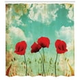 thumbnail image 3 of Ambesonne Poppies Shower Curtain, Flowers Spring Season, 69"Wx75"L, Vermilion Pale Blue, 3 of 3