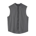 thumbnail image 3 of Sleeveless Shirts For Men Qiggri Men's Fashion Casual Solid Color Zipper Sports Cardigan Round-Neck Tank Top Athletic Tank Top, 3 of 5