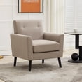 thumbnail image 2 of Sillón Acentuador Mid-Century – Patas de Madera – Cojín Grueso – Tapizado – Lectura – Sala, Dormitorio, Oficina o Sala de Espera, 2 of 7
