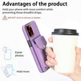 thumbnail image 2 of Compatible with iPhone 16 Wallet Case with Credit Card Holder, 360° Rotation Ring Holder Stand, Back Flip Premium Leather Shockproof Cover for iPhone 16,Purple, 2 of 12