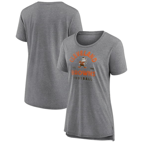 Women's  Gray Cleveland Browns Vintage Arch Tri-Blend T-Shirt