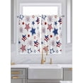 thumbnail image 2 of Kitchen Curtains 54 Inches length, 4th of July Window Treatment Curtain Drapes, Independence Day Blue Red Star Fireworks Thermal Insulated Drapes for Basement Hotel RV, 42"x54", 2 Panels, 2 of 7
