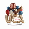 thumbnail image 2 of BadyminCSL 20CM 4th of July Patriotic 2D Acrylic Tabletop Decor, Independence Day Flag Themed Desk Holiday Ornament, 2 of 6