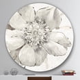 thumbnail image 3 of Designart 'Indigold Grey Peonies III' Geometric Metal Circle Wall Art, 3 of 3