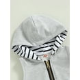 thumbnail image 3 of Woshilaocai Infant Toddler Boy Casual Clothing Striped Pockets Zipper Sleeveless Hooded Vest Tops Shorts Summer Tracksuit Set, 3 of 6
