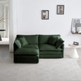 thumbnail image 3 of Chenille L-Shaped Sectional Sofa Upholstered Modular Cloud 2-Seater Couch Design with Ottoman, Space-Saving Loveseat for Small Living Rooms, 3 of 15