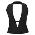 thumbnail image 7 of ZQUUVOU Tank Top For Women V-Neck Halter Back Open Tops (Black,3XL), 7 of 7