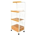 thumbnail image 1 of 59.5" Tall -Tier Microwave Kitchen Cart with Drawer and Outlet, White and Natural, 1 of 2
