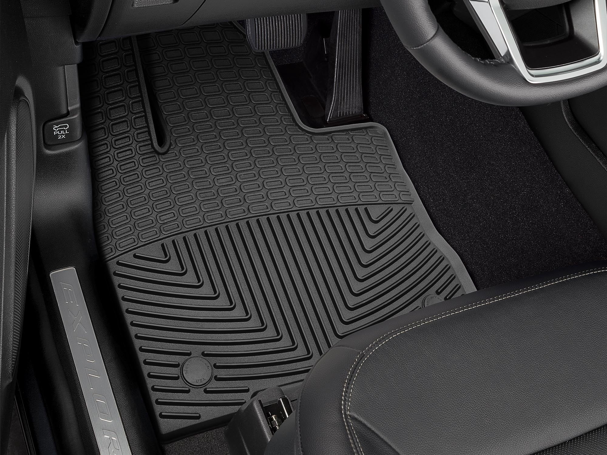 WeatherTech All-Weather Floor Mats compatible with Ford Explorer, Explorer Hybrid, Explorer ST - 1st Row (Driver & Passenger), Black