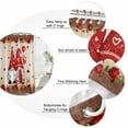 thumbnail image 3 of Valentine's Day Bathroom Shower Curtains with 12 Hooks Polyester Waterproof Shower Curtain for Stalls and Bathtubs Farmhouse Gnomes Love Red Rose Wooden Decorative Bathroom Curtain 36x72 Inches, 3 of 9