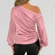 thumbnail image 5 of Sudaderas de moda,Blusa de mujer, cuello redondo, manga larga, camisa informal de poliéster, túnica de color liso, versátil para uso diario, sopatenor, 5 of 9