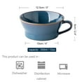 thumbnail image 2 of Qeeadeea Soup Cups With Handles, Ceramic Bouillon Cups, Microwave Soup Bowl, Soup Mug, Breakfast Bowl-blue-350ml, 2 of 7