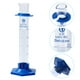 thumbnail image 4 of Cilindro graduado de vidrio borosilicato de 25 ml 3.3 de Uxcell, base de plástico con graduaciones azules, 4 of 5
