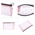 thumbnail image 3 of 1 Pc Bolsa de Cosméticos Portátil para Mujeres para Vacaciones, Viajes de Negocios, Gimnasio, Malla de Nylon Rosa-L, 3 of 4