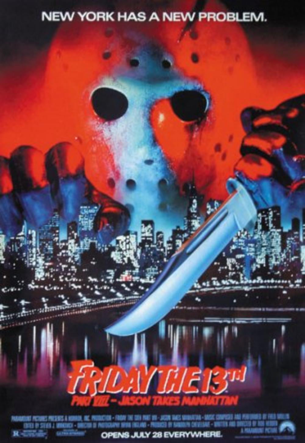 Friday the 13th Jason Takes Manhattan Vintage Large Movie Poster  27" x 40" 