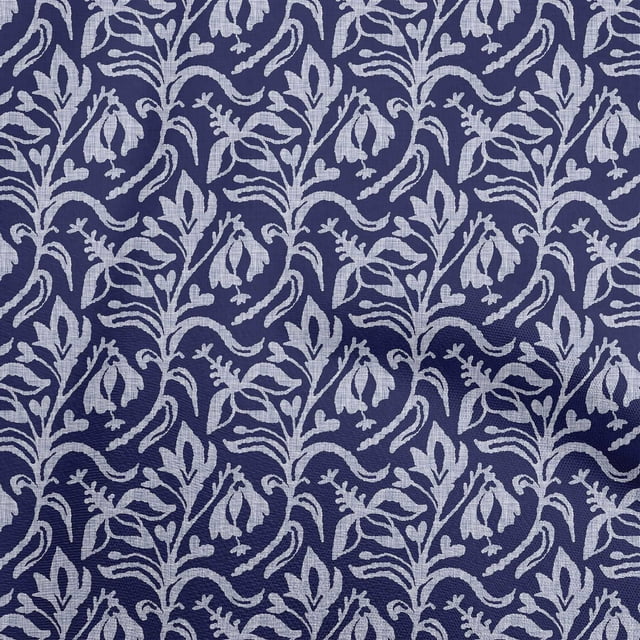 oneOone Cotton Cambric Navy Blue Fabric Block Craft Projects Decor Fabric Printed By The Yard 56 Inch Wide-X8