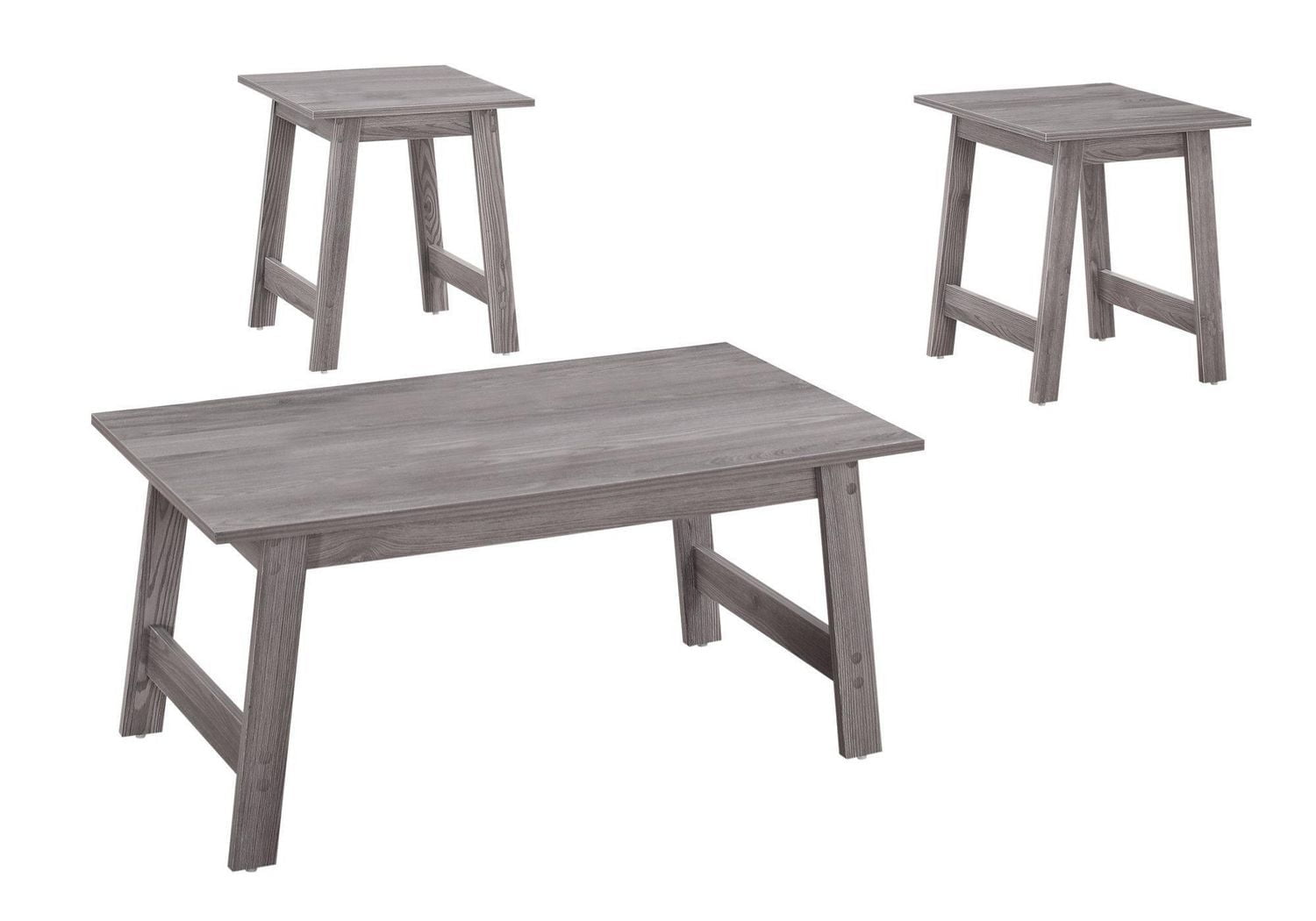 Monarch Specialties Table Set, 3pcs Set, Coffee, End, Side, Accent, Living Room, Laminate, Grey, Transitional
