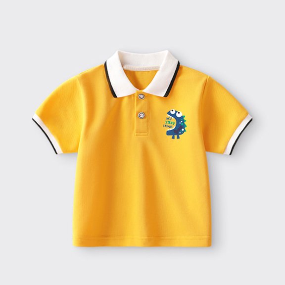 Boys Polo Shirts Lightweight Soft Toddler Fashion Shirt Comfortable Regular Fit Kids Summer Clothing Yellow Size 3-4 Years